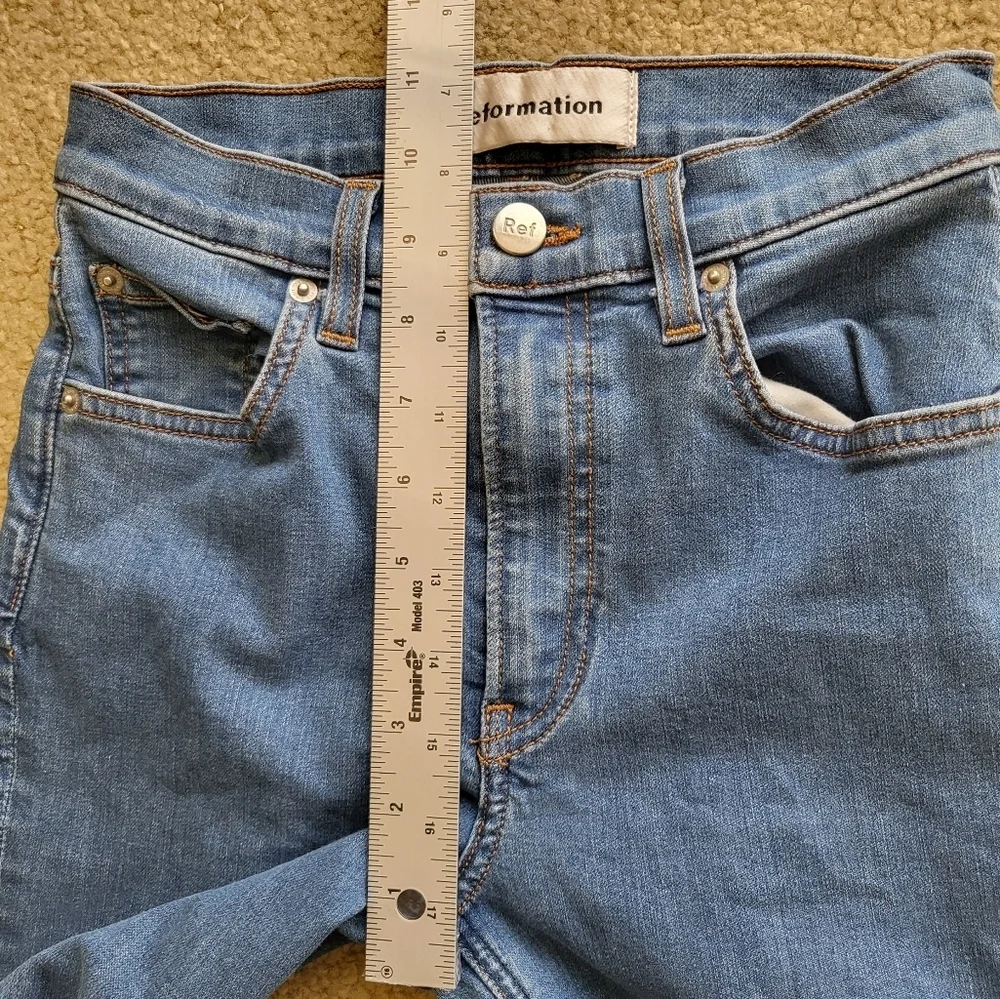 Reformation Blue high Skinny Jeans Stretchy Fit - Picture 6 of 10